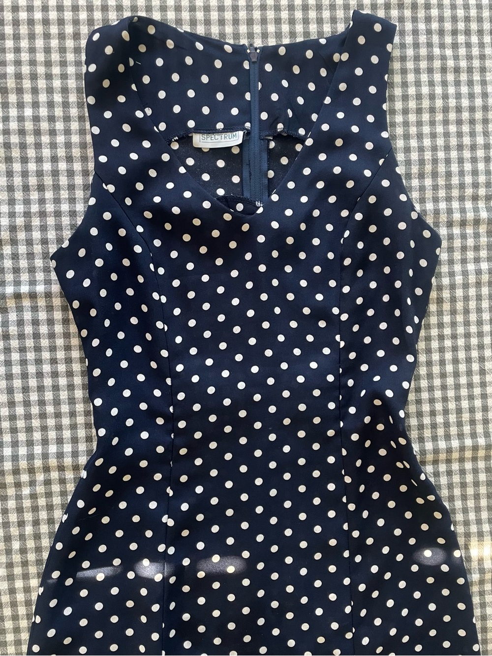 Vintage 90s Navy Polka Dot Dress